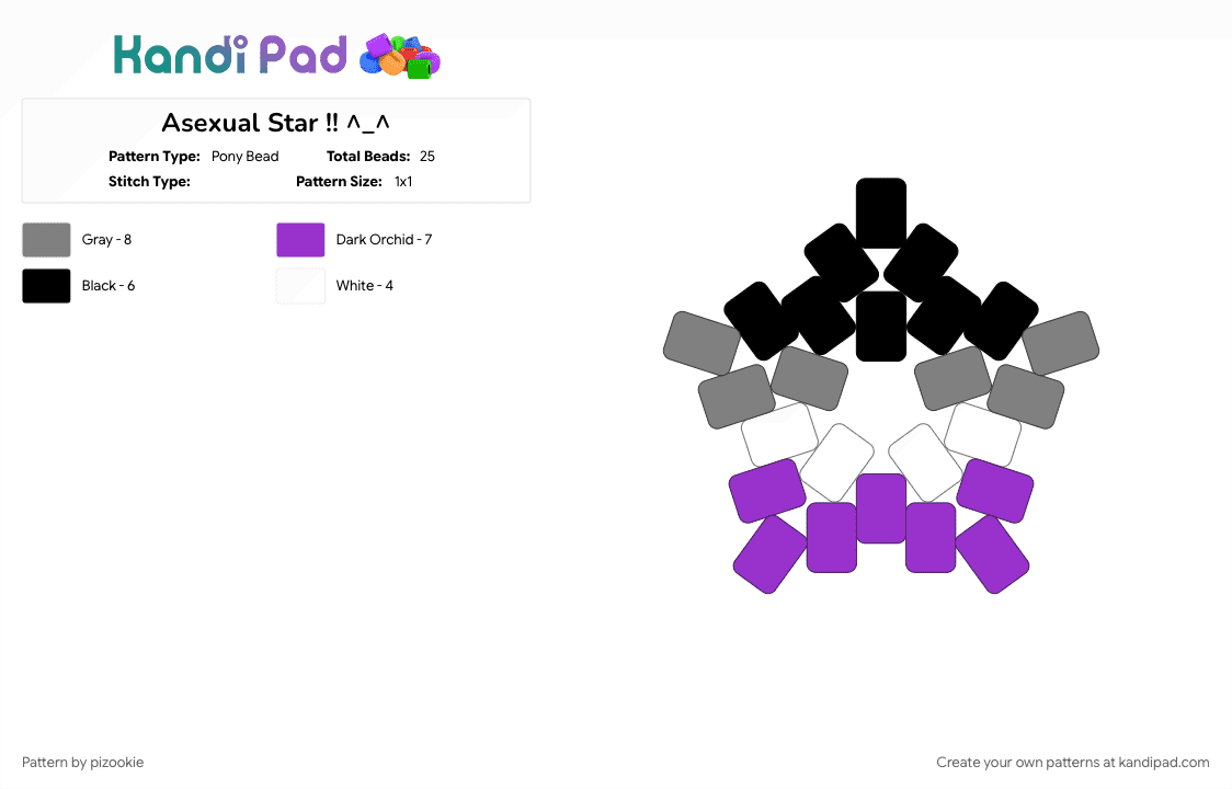 Asexual Star !! ^_^ - Pony Bead Pattern by pizookie on Kandi Pad - 