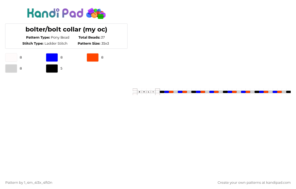 bolter/bolt collar (my oc) - Pony Bead Pattern by deleted_user_667422 on Kandi Pad - purple,red