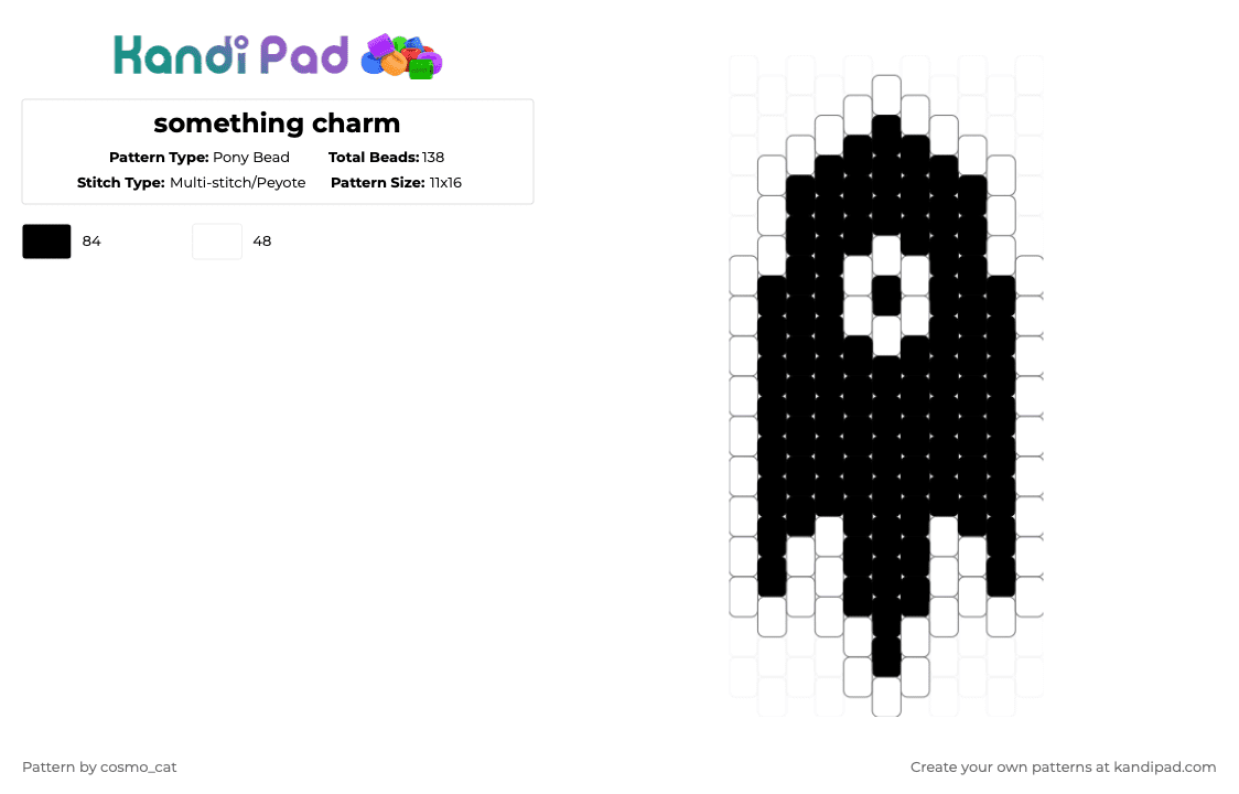 something charm - Pony Bead Pattern by cosmo_cat on Kandi Pad - white,black,omori,charm