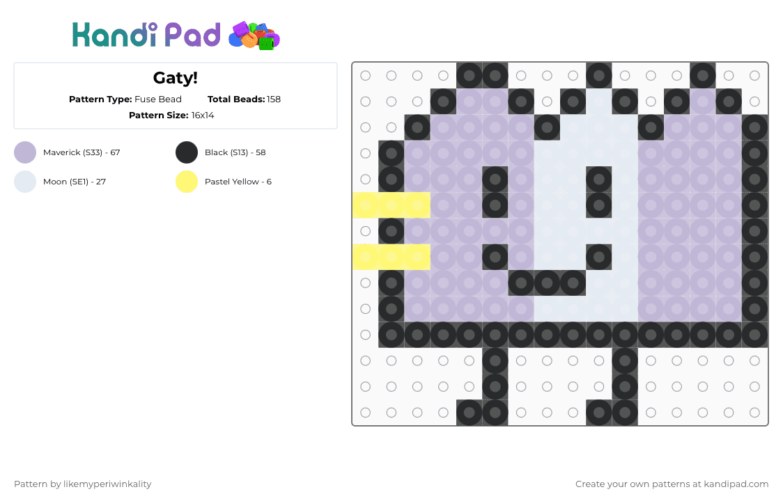 Gaty! - Fuse Bead Pattern by likemyperiwinkality on Kandi Pad - pink,gaty,bfdi,transgender