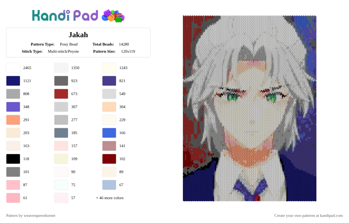 Jakah - Pony Bead Pattern by weaverqueenhornet on Kandi Pad - 