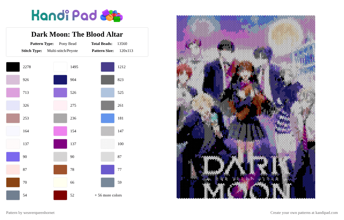 Dark Moon: The Blood Altar - Pony Bead Pattern by weaverqueenhornet on Kandi Pad - 
