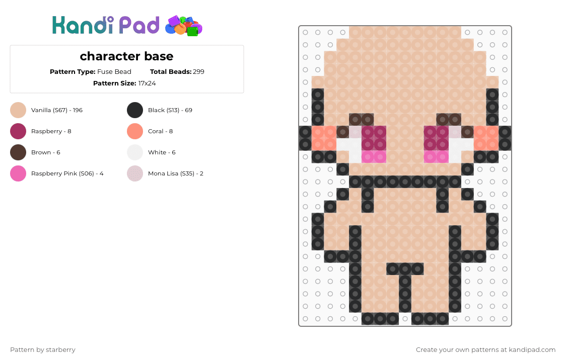 character base - Fuse Bead Pattern by starberry on Kandi Pad - beige