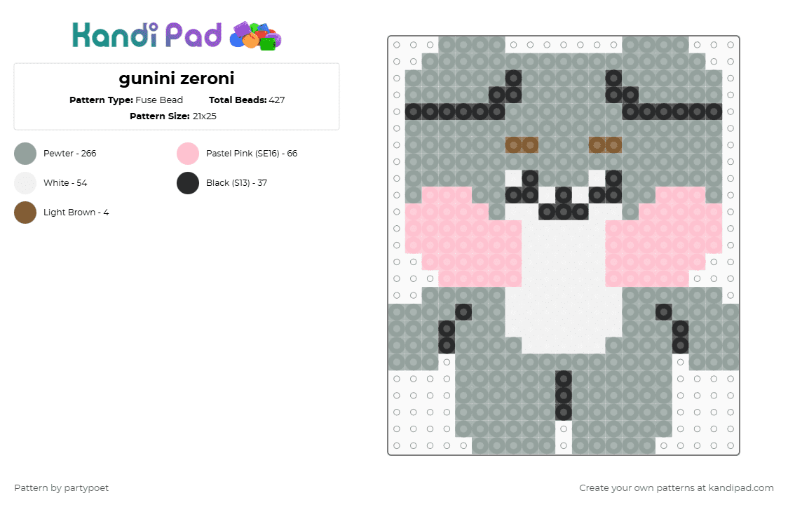 Gunini Gunini Fuse Bead Patterns - Gallery - Kandi Pad | Kandi Patterns, Fuse ...