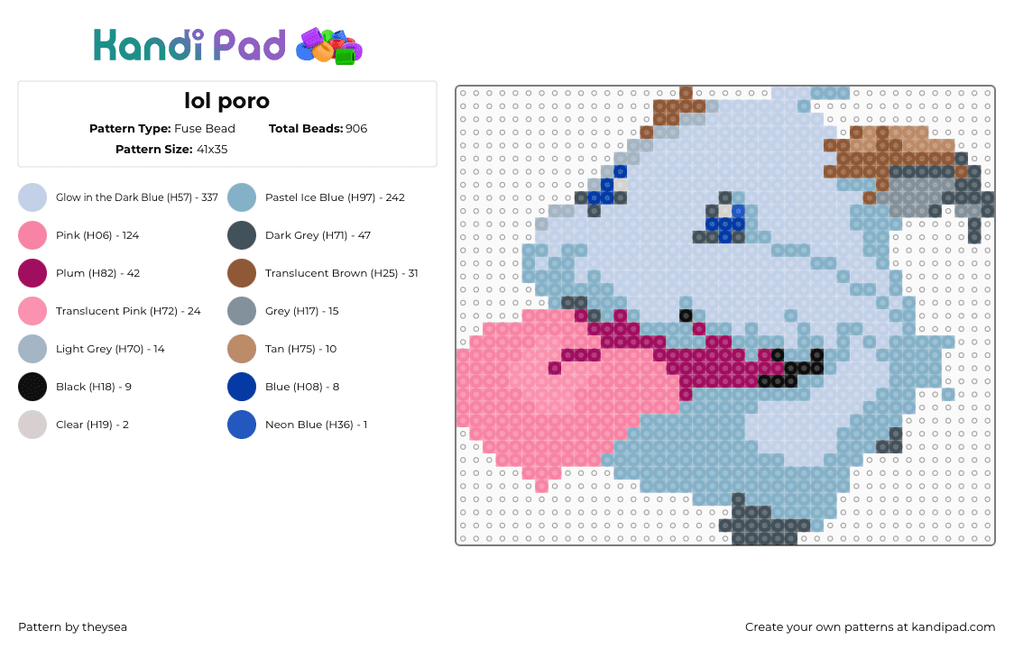 lol poro - Fuse Bead Pattern by theysea on Kandi Pad - 