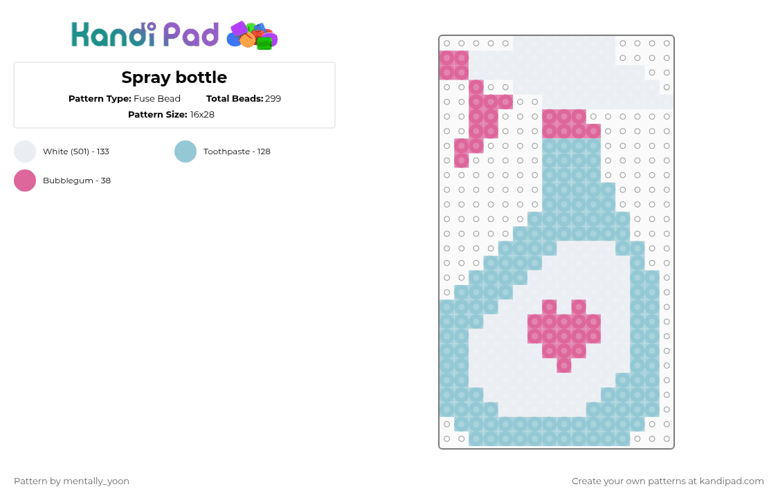 Spray bottle - Fuse Bead Pattern by mentally_yoon on Kandi Pad - light blue