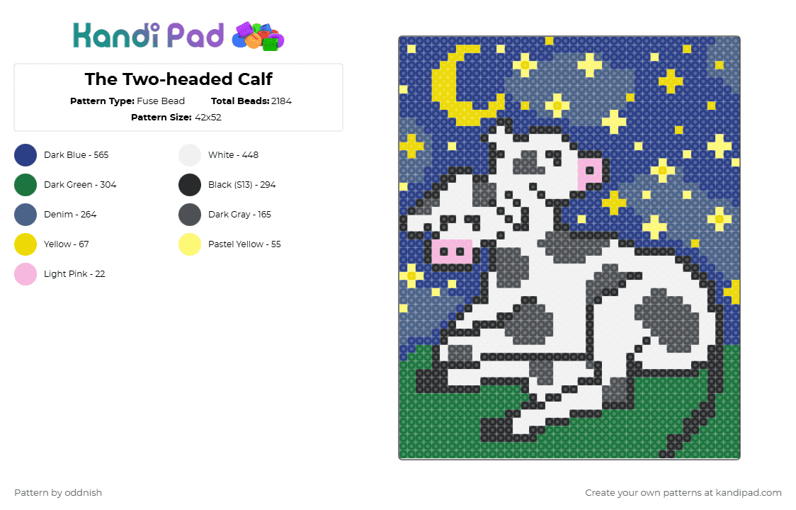 Two Headed Pattern The Two-headed Calf Fuse Bead Pattern - Kandi Pad | Kandi Patterns ...