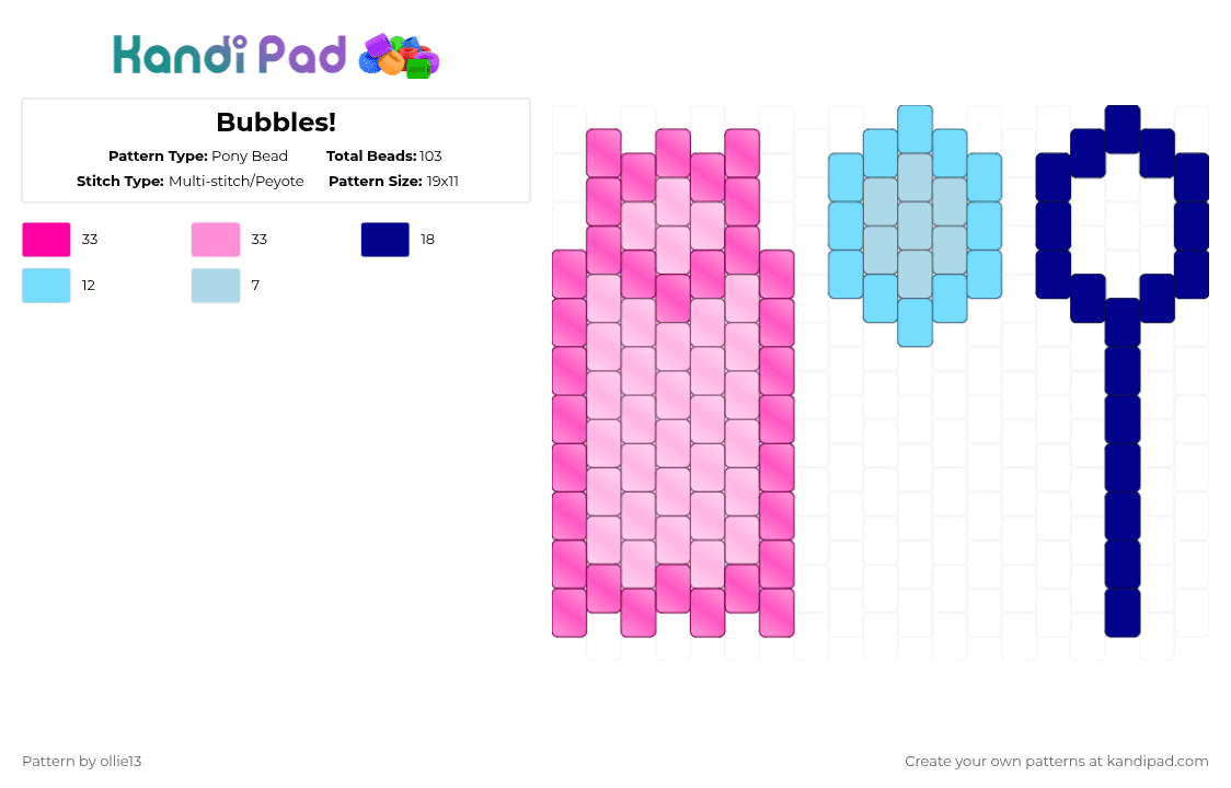 Bubbles! - Pony Bead Pattern by ollie13 on Kandi Pad - pink