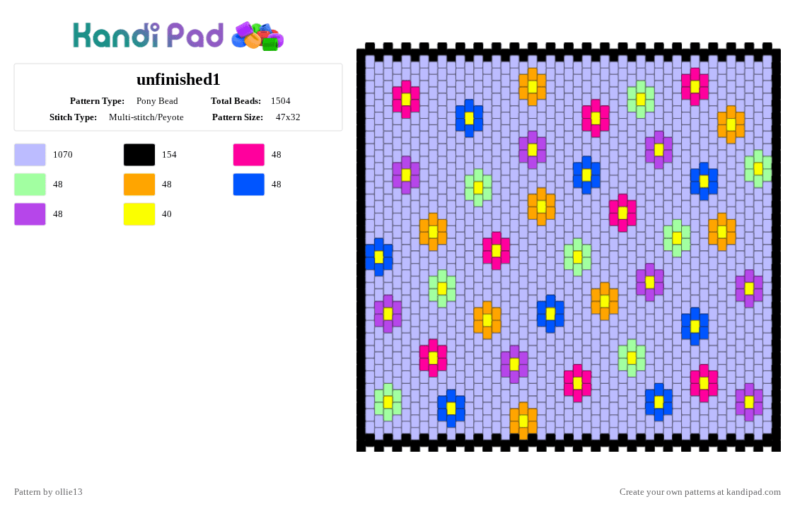 Froggy Lollypop Bag Panel #2! - Pony Bead Pattern by ollie13 on Kandi Pad - pink