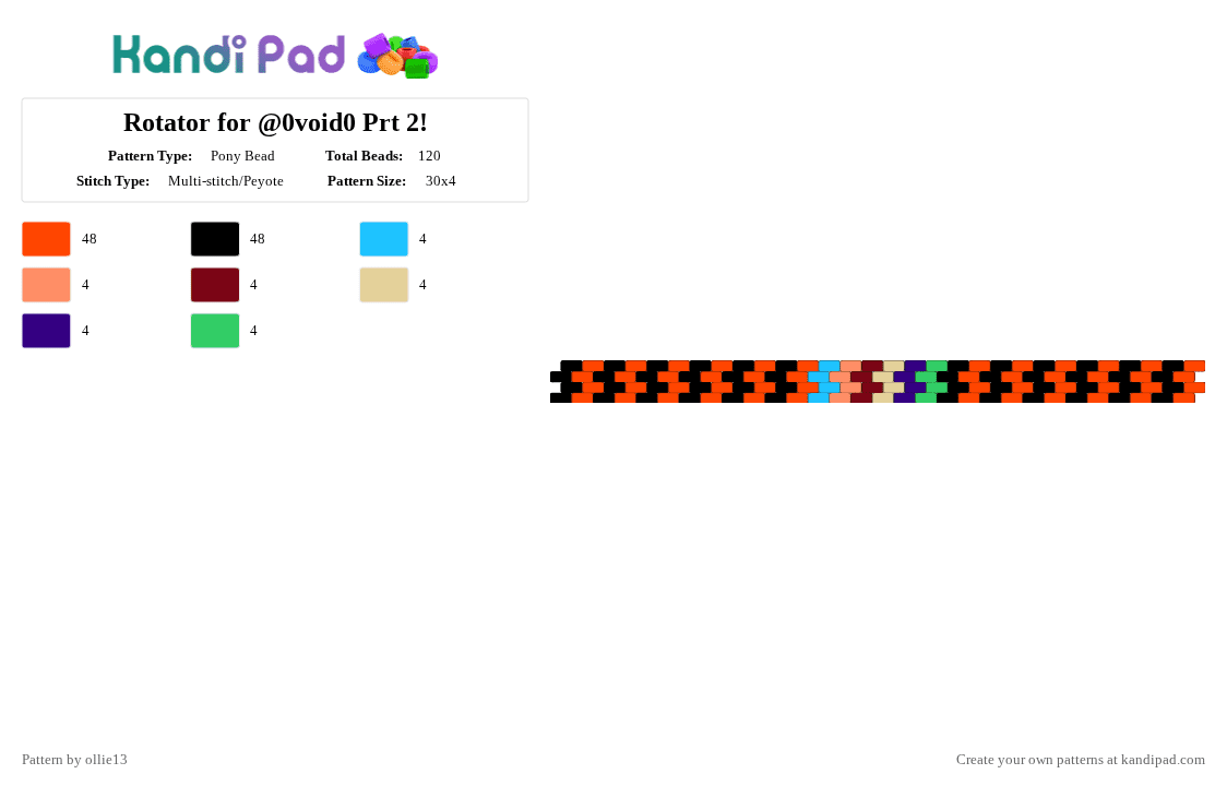 Rotator for @0void0 Prt 2! - Pony Bead Pattern by ollie13 on Kandi Pad - red