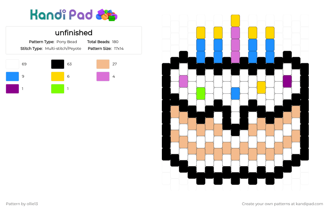 Cake - Pony Bead Pattern by ollie13 on Kandi Pad - white,light blue,beige,cotdcake,cotdcakes,cake,food