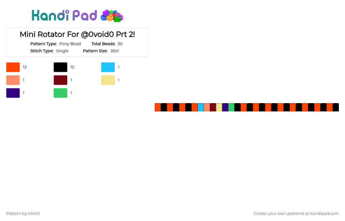 Mini Rotator For @0void0 Prt 2! - Pony Bead Pattern by ollie13 on Kandi Pad - red