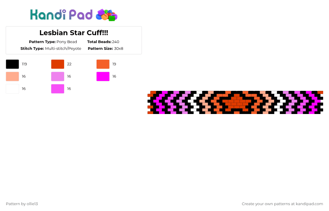 lesbian-star-cuff-pony-bead-pattern-kandi-pad-kandi-patterns
