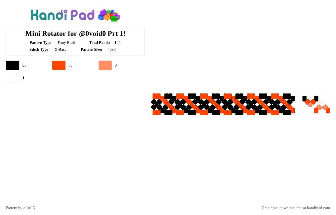 Mini Rotator for @0void0 Prt 1! - Pony Bead Pattern by ollie13 on Kandi Pad - black, red