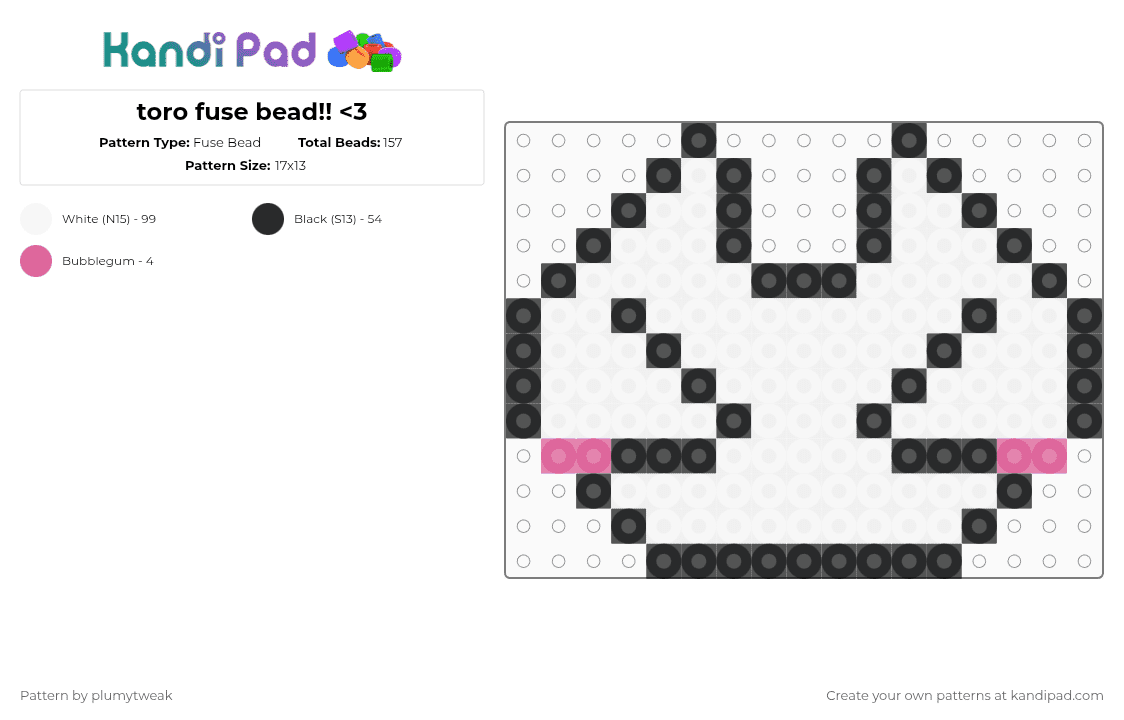 toro fuse bead!! - Fuse Bead Pattern by plumytweak on Kandi Pad - white