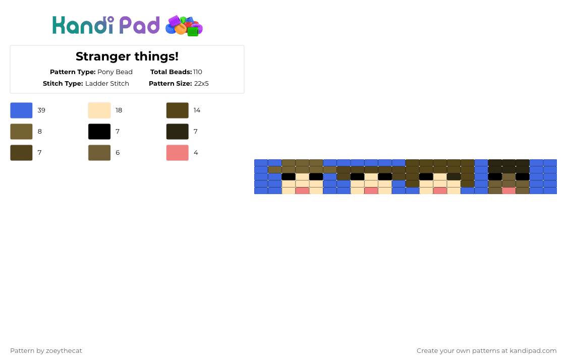 Stranger things! - Pony Bead Pattern by zoeythecat on Kandi Pad - beige,brown,blue