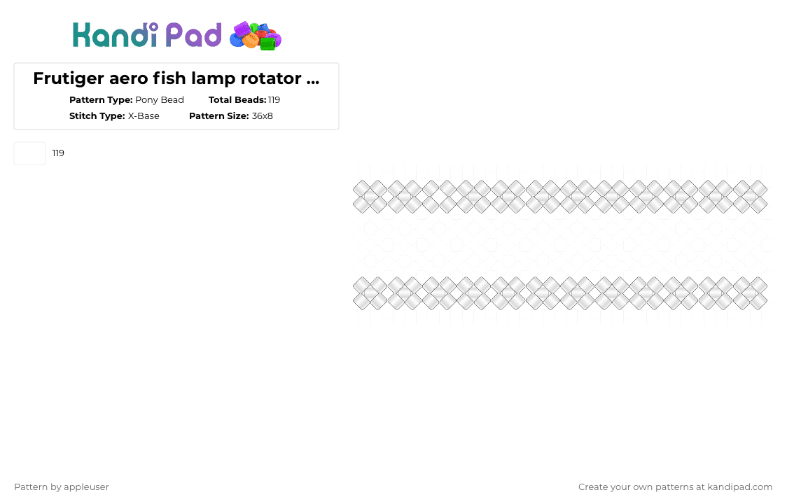 Frutiger aero fish lamp rotator cuff bumpers 3/3 - Pony Bead Pattern by appleuser on Kandi Pad - white