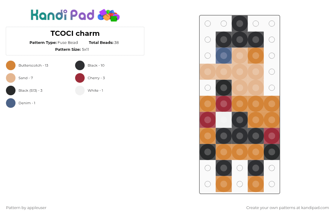 TCOCI charm - Fuse Bead Pattern by appleuser on Kandi Pad - 