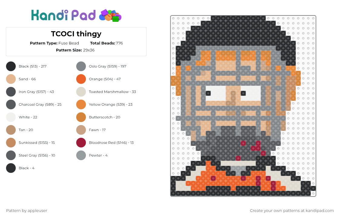 TCOCI thingy - Fuse Bead Pattern by appleuser on Kandi Pad - 