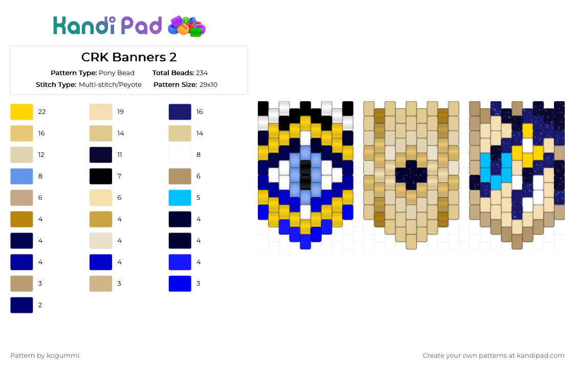 CRK Banners 2 - Pony Bead Pattern by kyletheclown123 on Kandi Pad - beige,purple,yellow,crk,cookie run kingdom,pure vanilla cookie,shadow milk cookie,smc,pvc,shadowvanilla,blue