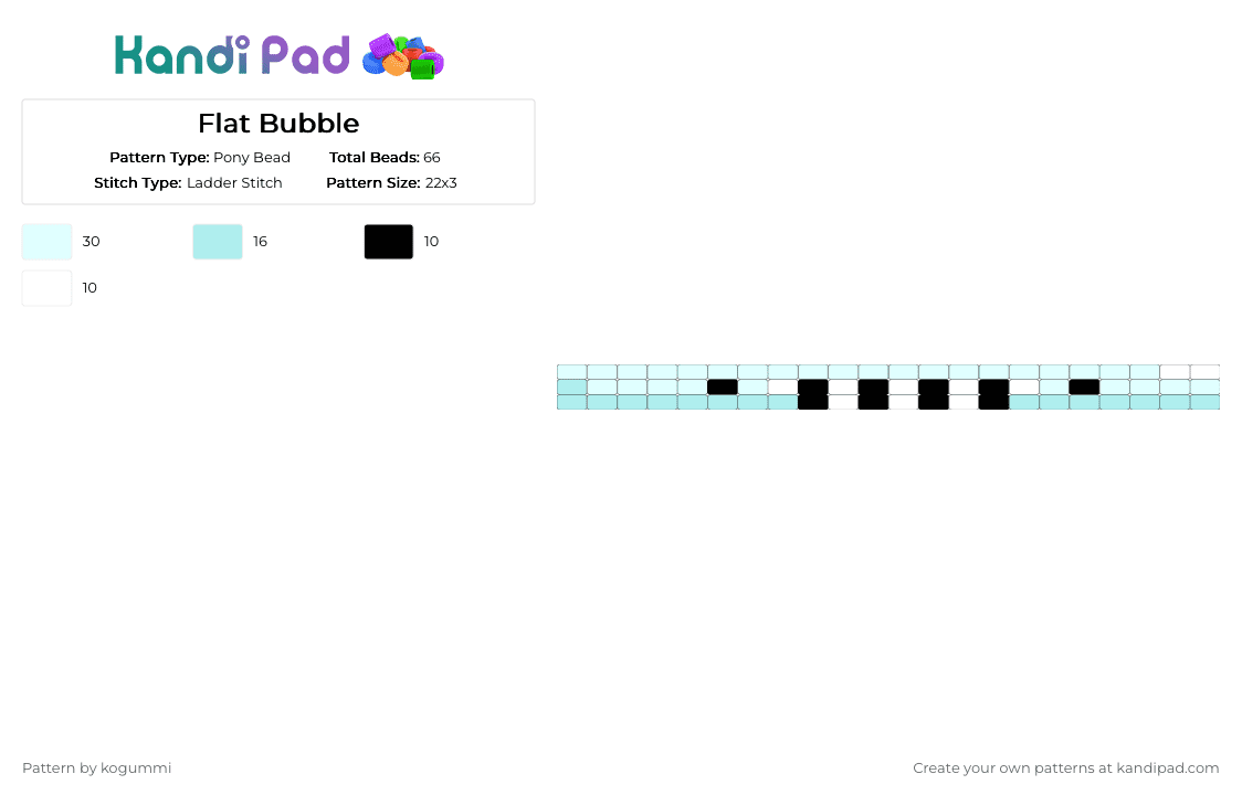 Flat Bubble - Pony Bead Pattern by kyletheclown123 on Kandi Pad - white,light blue,tadc,bubble,bubble tadc,blue,flat,tadc bubble,the amazing digital circus