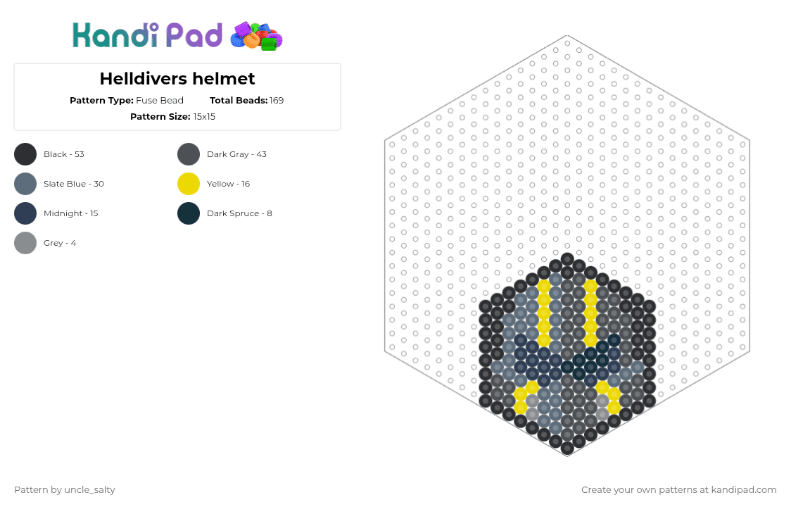 Helldivers helmet - Fuse Bead Pattern by uncle_salty on Kandi Pad - gray,gaming,games,video games,helldivers,playstation