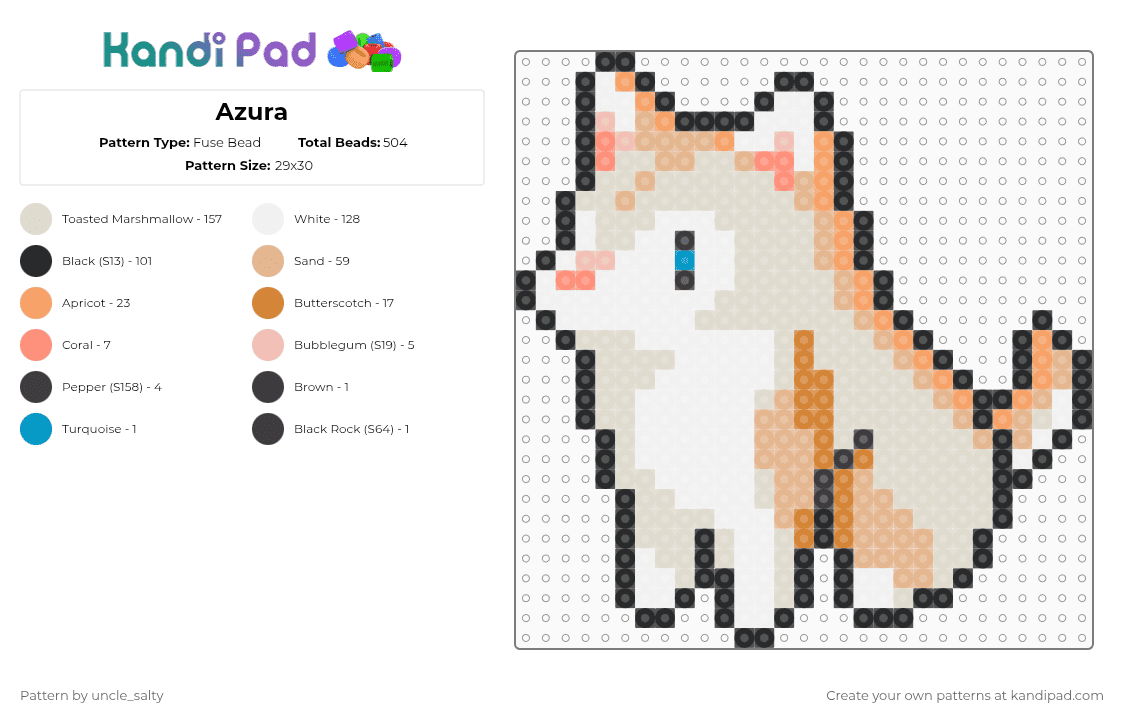Azura - Fuse Bead Pattern by uncle_salty on Kandi Pad - beige