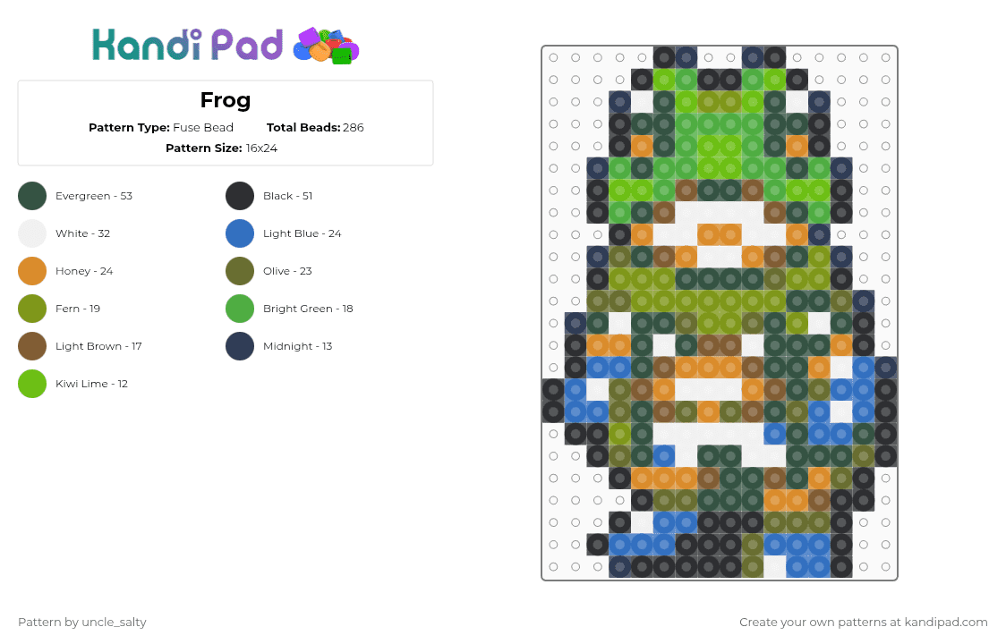 Frog - Fuse Bead Pattern by uncle_salty on Kandi Pad - gray,gold,green,games,gaming,video games,nintendo,chrono trigger