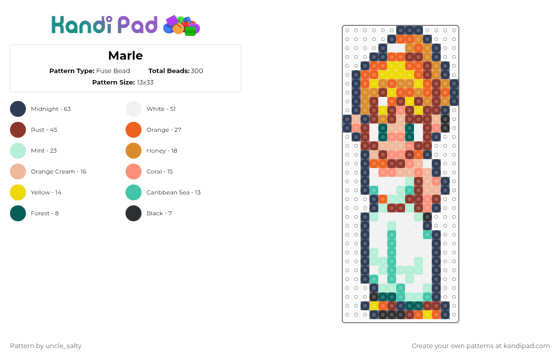 Marle - Fuse Bead Pattern by uncle_salty on Kandi Pad - purple,red,orange,games,gaming,video games,nintendo,chrono trigger