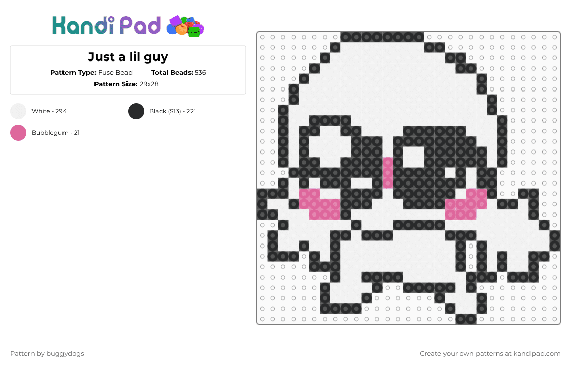 Just a lil guy - Fuse Bead Pattern by buggydogs on Kandi Pad - white,meme,silly,lilguy