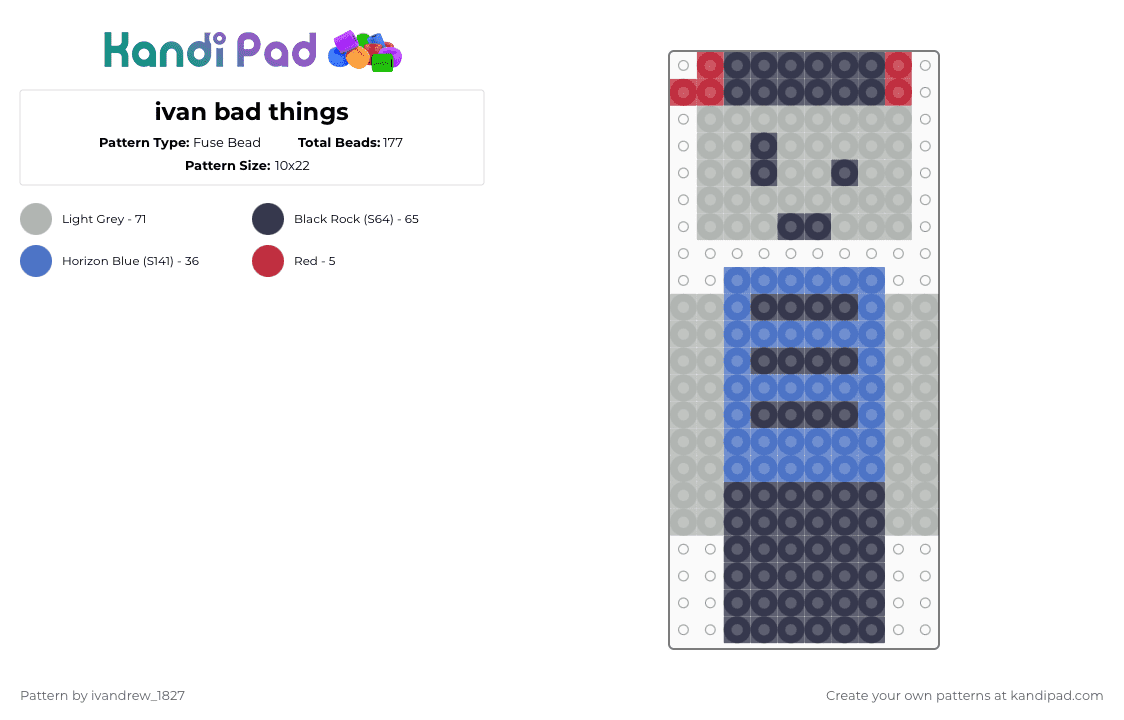 ivan bad things - Fuse Bead Pattern by ivandrew_1827 on Kandi Pad - purple,beige
