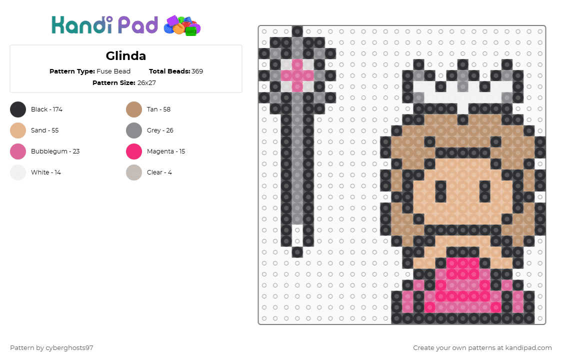 Glinda - Fuse Bead Pattern by cyberghosts97 on Kandi Pad - beige