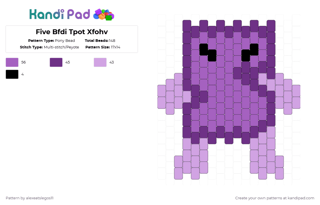 Five Bfdi Tpot Xfohv Pony Bead Pattern - Kandi Pad | Kandi Patterns ...