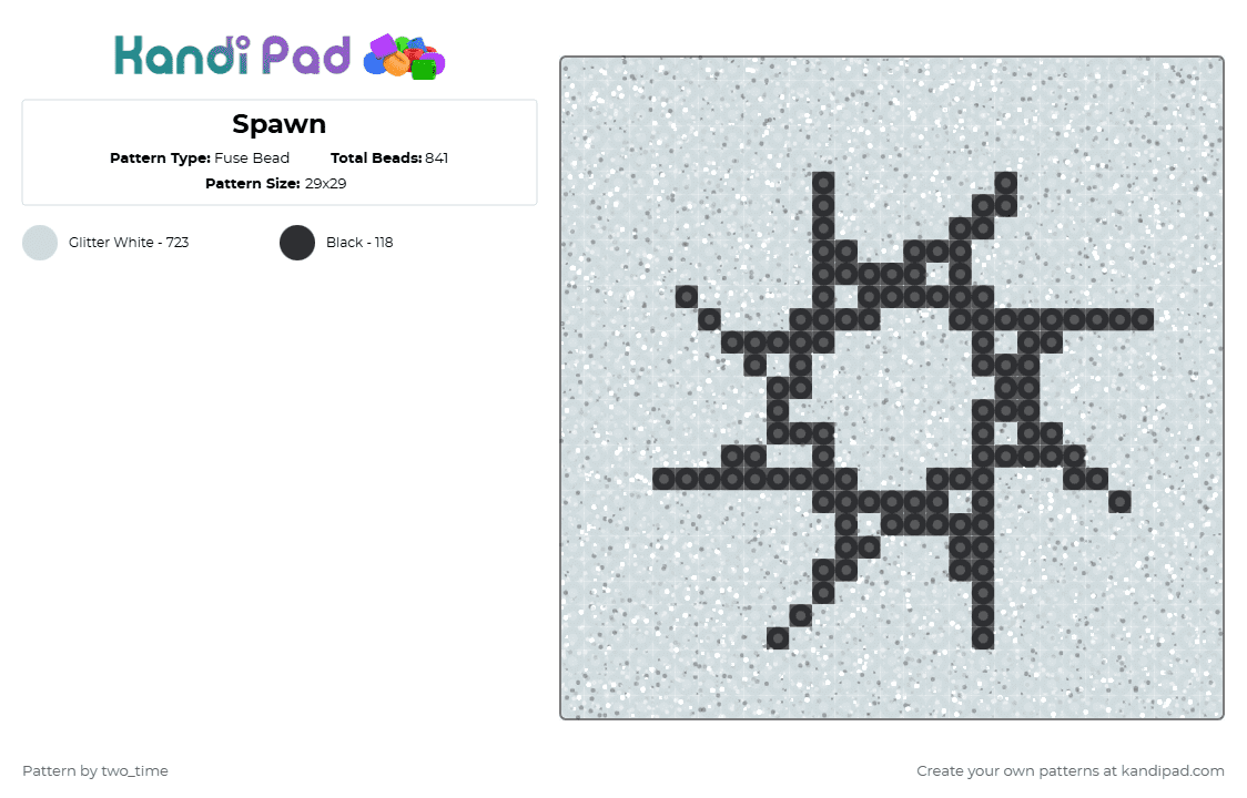 Spawn - Fuse Bead Pattern by two_time on Kandi Pad - white