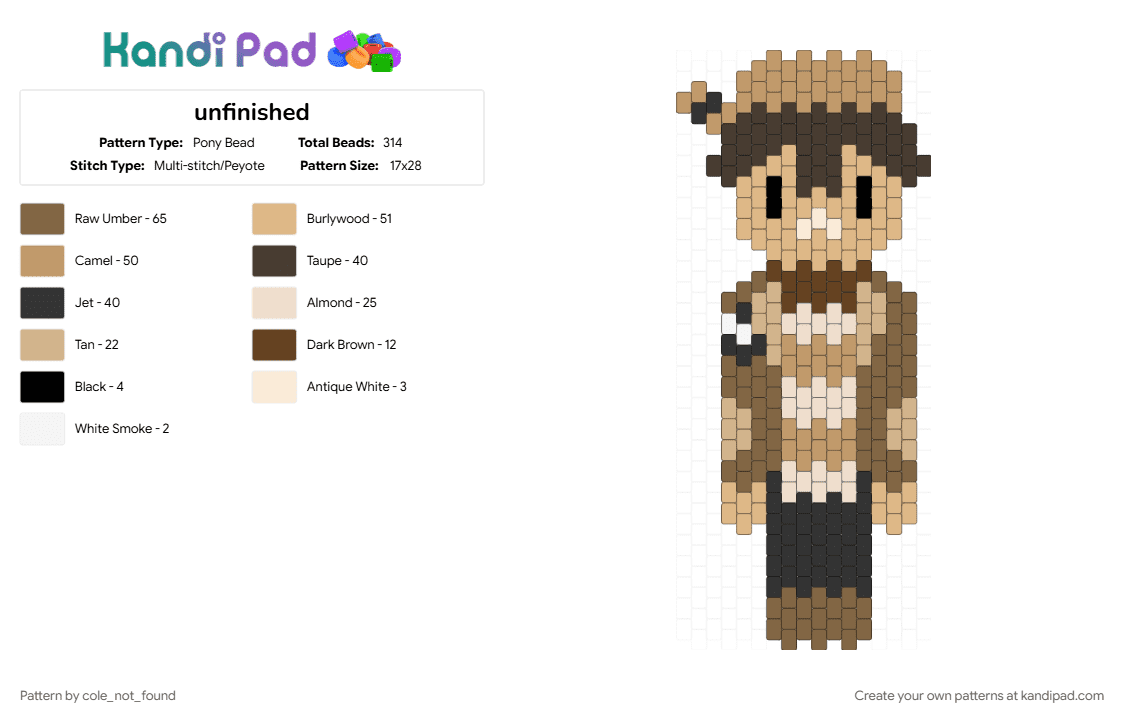 Nil - Pony Bead Pattern by cole_not_found on Kandi Pad - beige, nil, nil pine point, pine point insomniac