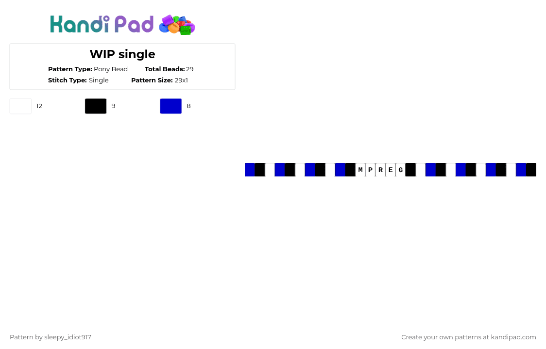 Mpreg Kandi single - Pony Bead Pattern by cole_not_found on Kandi Pad - purple,white,random kandi single,random,kandi single