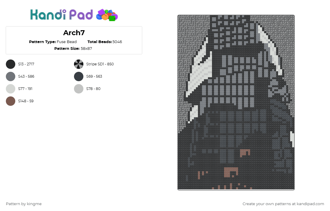 Arch7 - Fuse Bead Pattern by kingme on Kandi Pad - black,gray,city,monochrome,old,spiderman,urban,stripe,architecture,canvas