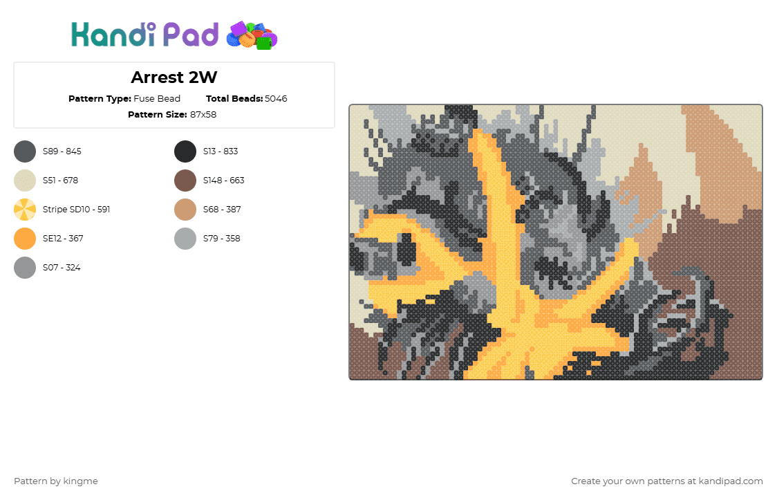 Arrest 2W - Fuse Bead Pattern by kingme on Kandi Pad - mtg,magic,magic the gathering,dnd,fantasy,art,robot,mirrodin