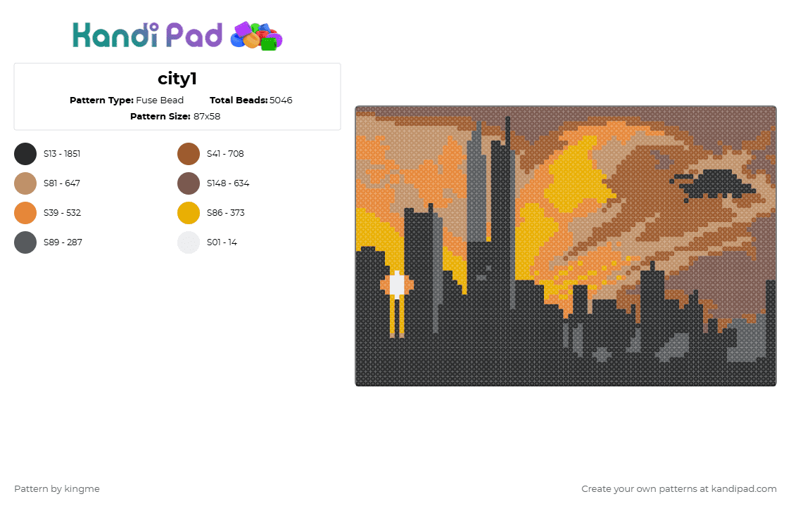city1 - Fuse Bead Pattern by kingme on Kandi Pad - tan,city,canvas,art,sunset,portrait,gradient,halo,odst
