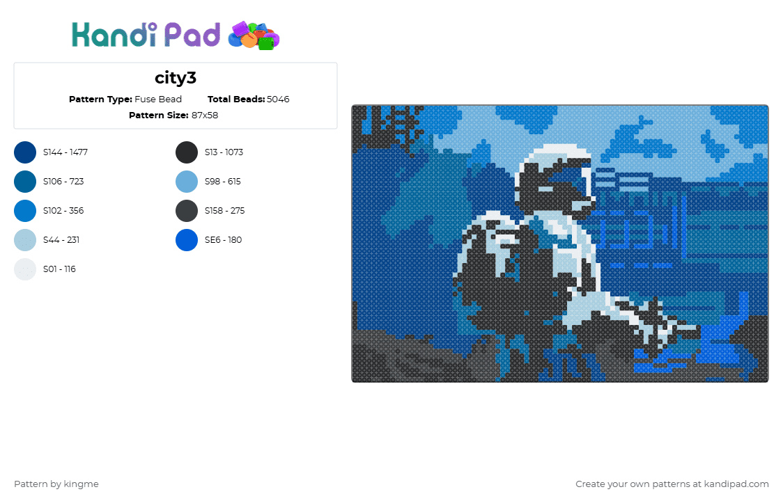 city3 - Fuse Bead Pattern by kingme on Kandi Pad - blue,halo,odst,city,night,rain,canvas,war,urban