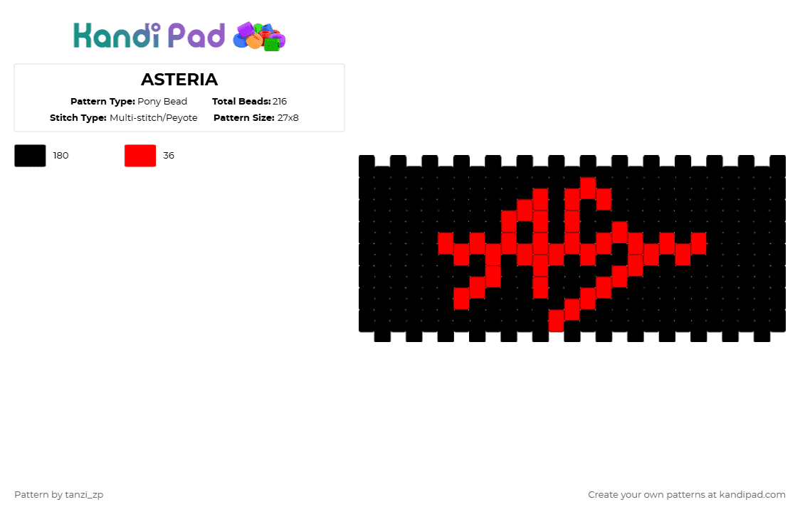 ASTERIA - Pony Bead Pattern by tanzi_zp on Kandi Pad - black