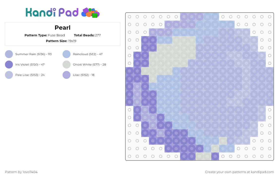 Pearl - Fuse Bead Pattern by 1ovo7404 on Kandi Pad - pink