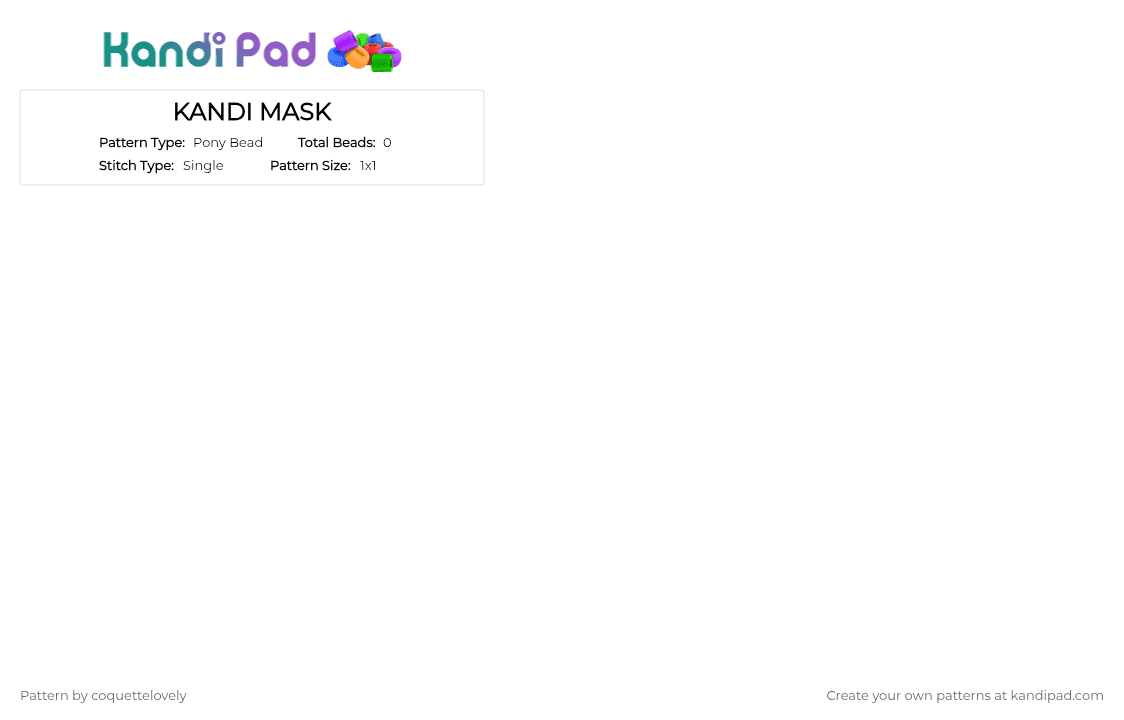 KANDI MASK - Pony Bead Pattern by coquettelovely on Kandi Pad - green