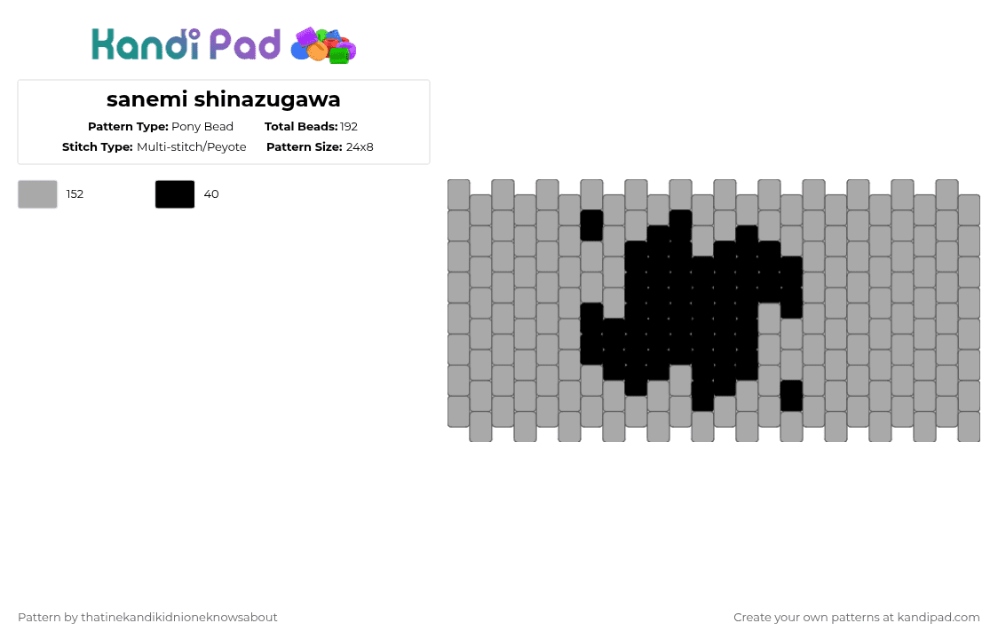sanemi shinazugawa - Pony Bead Pattern by thatinekandikidnioneknowsabout on Kandi Pad - beige
