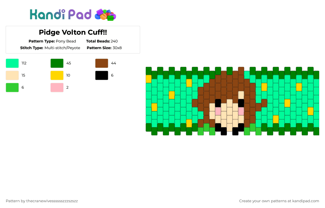 Pidge Volton Cuff!! - Pony Bead Pattern by thecranewivesssssszzzszszz on Kandi Pad - red,green,teal