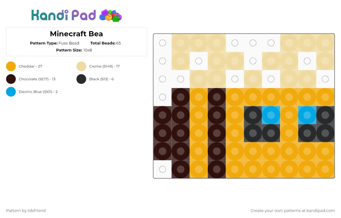 Minecraft Bea - Fuse Bead Pattern by tdsfriend on Kandi Pad - orange,beige,minecraft,bea,animals,gaming