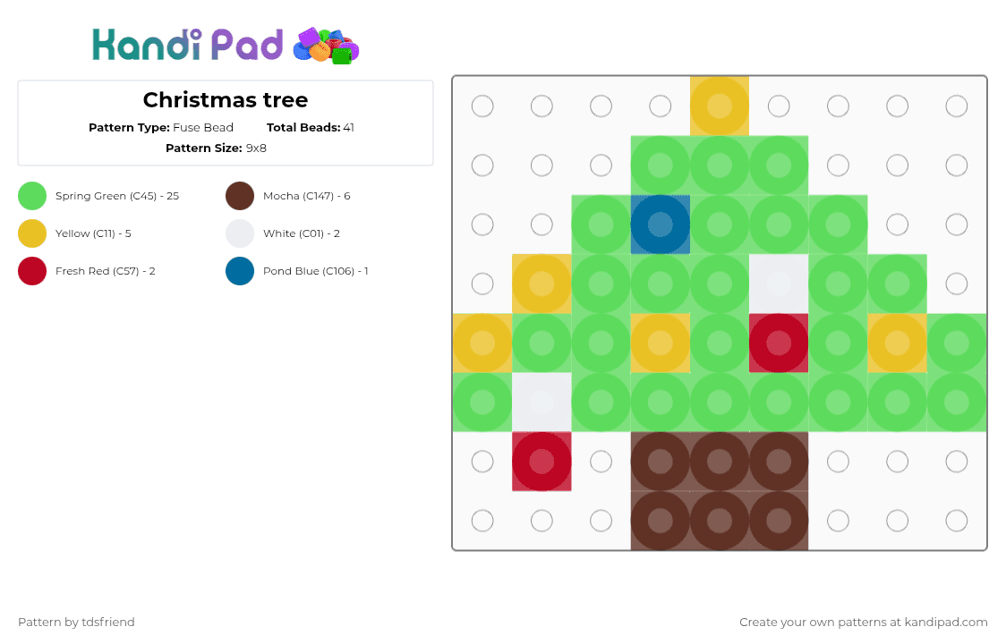 Christmas tree - Fuse Bead Pattern by tdsfriend on Kandi Pad - teal,christmas,lights,tree,festive