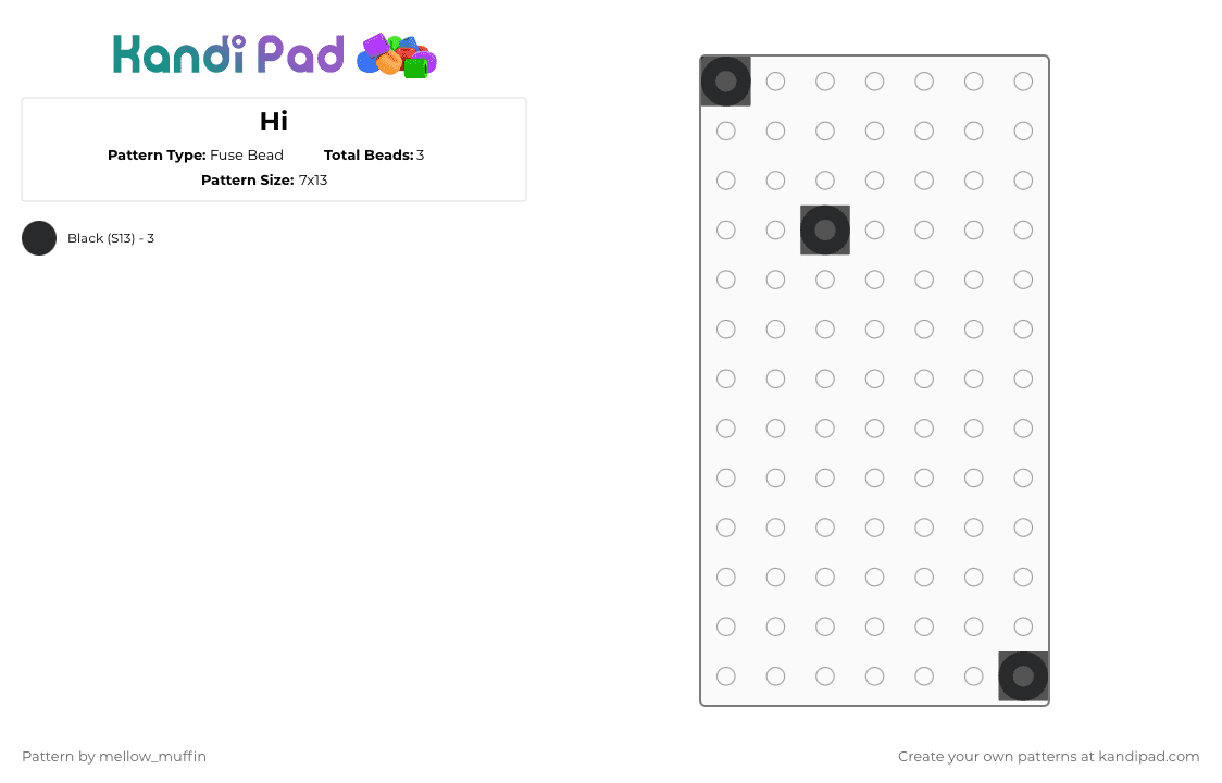 Hi - Fuse Bead Pattern by mellow_muffin on Kandi Pad - 