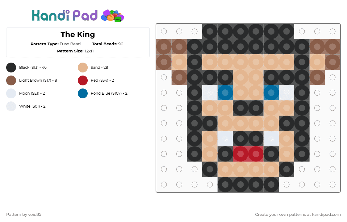 The King - Fuse Bead Pattern by void95 on Kandi Pad - black,beige