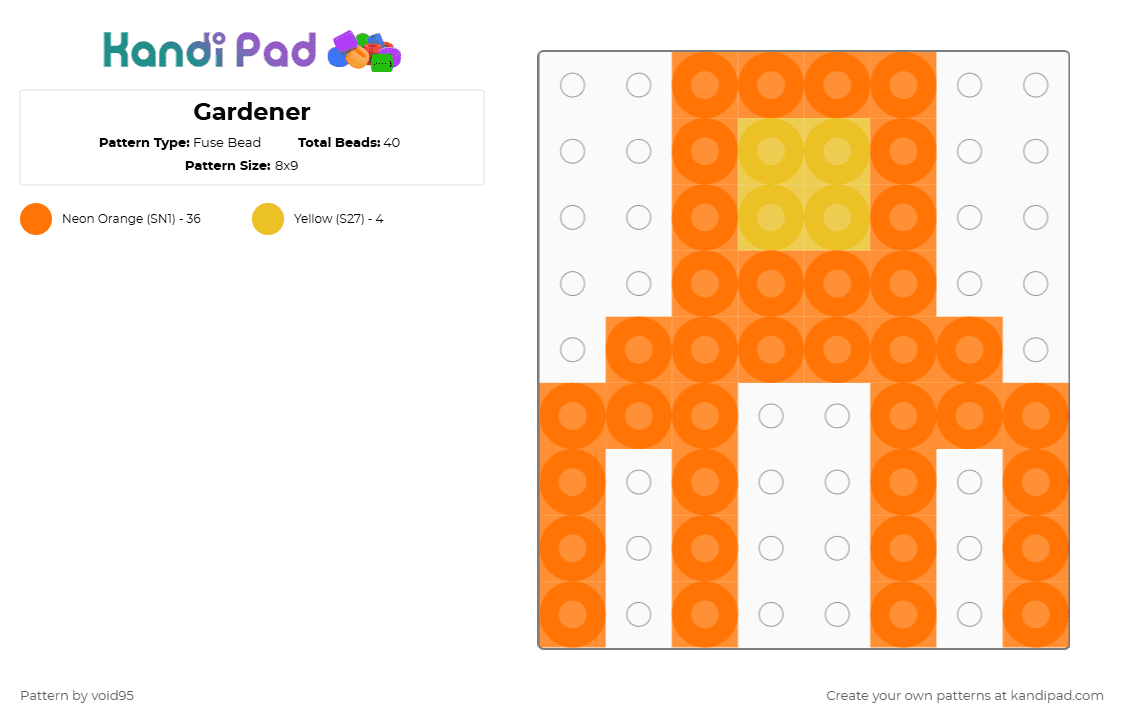 Gardener - Fuse Bead Pattern by void95 on Kandi Pad - orange